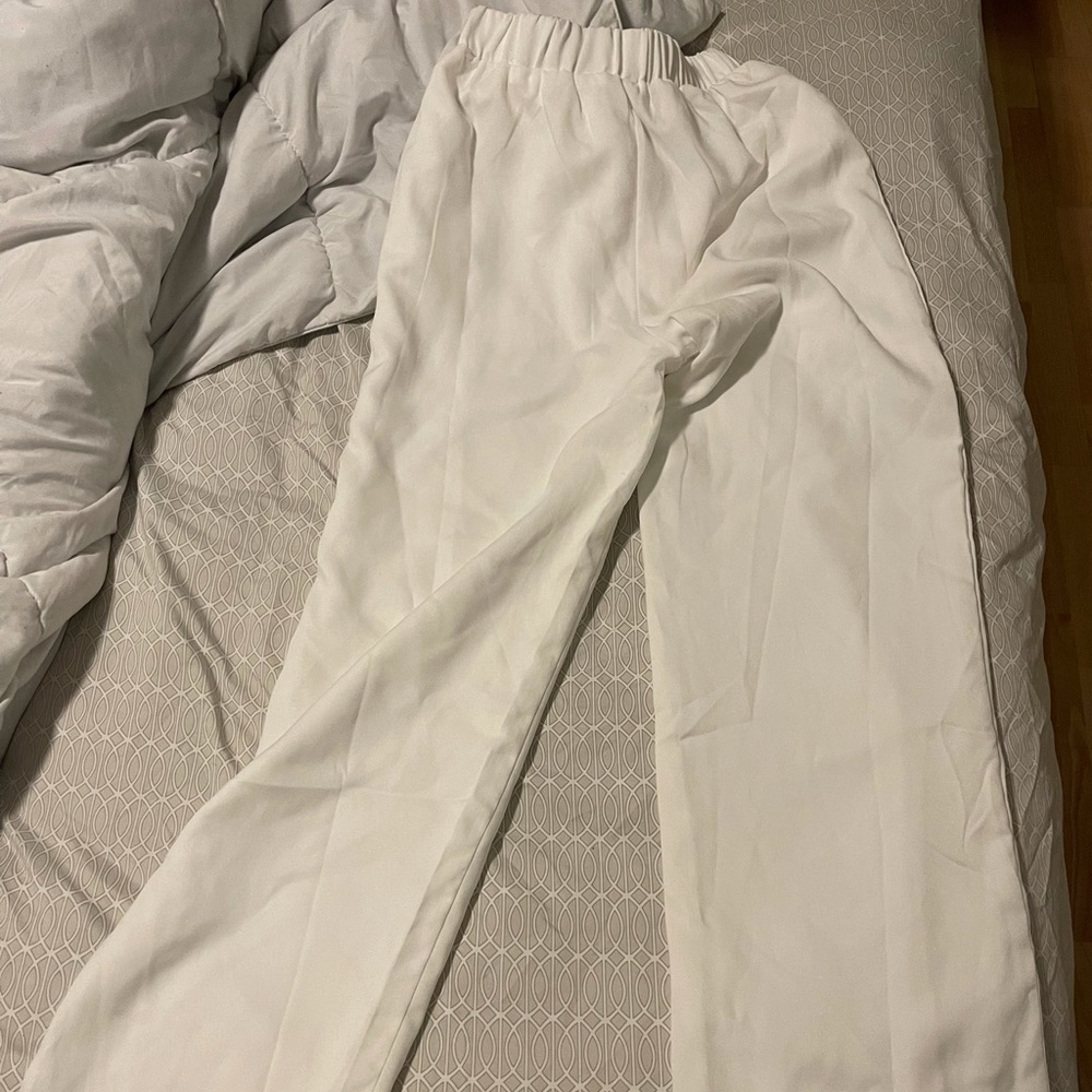 Petite Solid Elastic Waist Pants